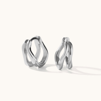 Wavy Hoops Silver